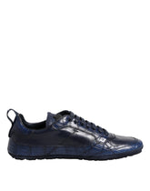Dolce & Gabbana Dark Blue Leather Low Top Men Sneakers Shoes -   -  Dolce & Gabbana.